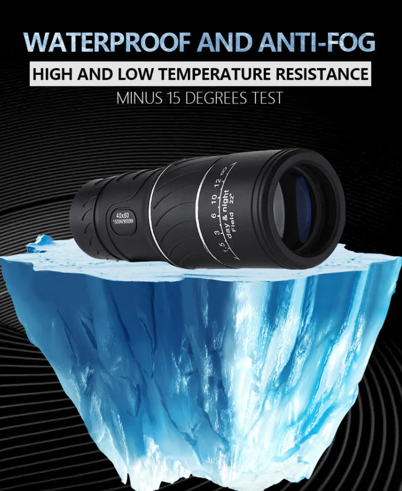 40X60 Monocular Binoculars with Night Vision BAK4 Prism High Power Waterproof