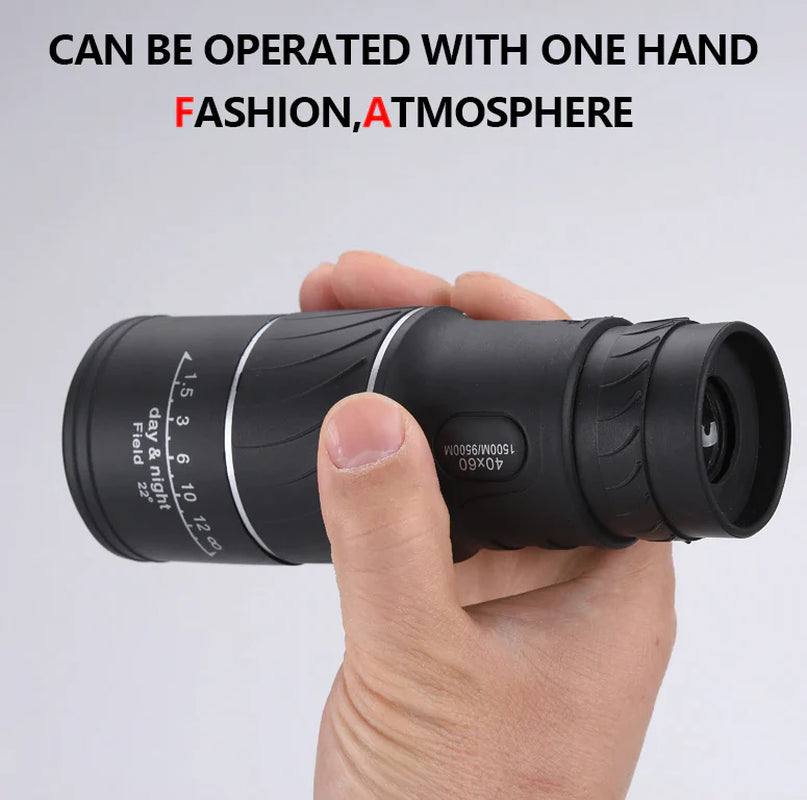 40X60 Monocular Binoculars with Night Vision BAK4 Prism High Power Waterproof