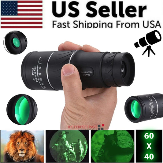 40X60 Monocular Binoculars with Night Vision BAK4 Prism High Power Waterproof