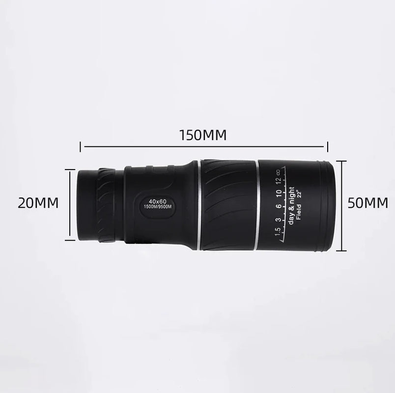40X60 Monocular Binoculars with Night Vision BAK4 Prism High Power Waterproof